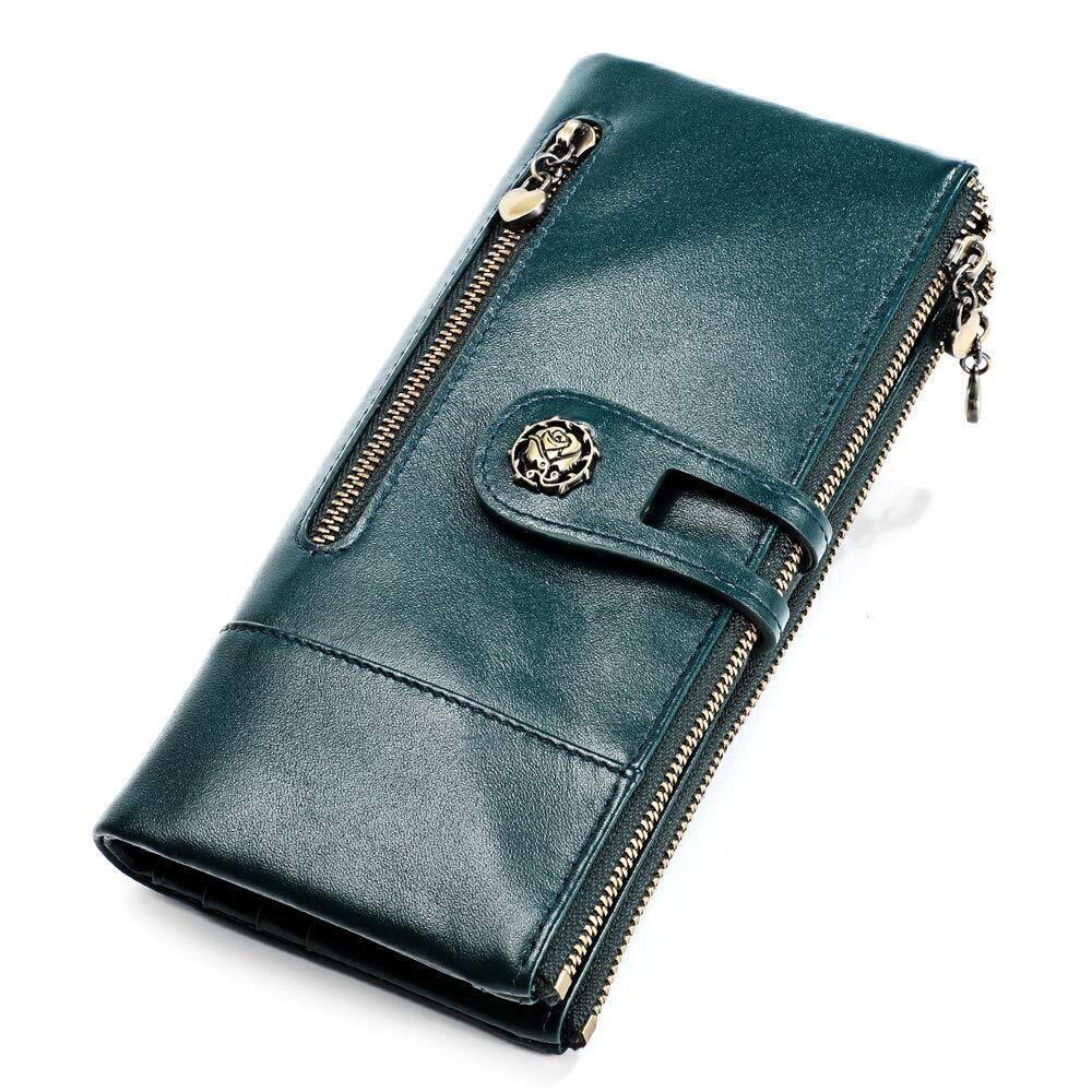 9268 RFID Blocking Wallet Soft Leather Clutch Money Purse Slim Card Holder